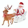 Novelty Creative Elk Sled Santa Claus Doll With Music Electric Universal Car Toy Christmas Gift