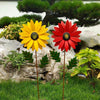 Outdoor Lawn Garden Landscape Arrangement Decorative Iron Flower Inserts(Blue)