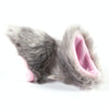 4PCS Motorcycle Plush Ear Helmet Decoration(Light Gray)