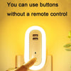 Dual-USB Remote Control Timer Dimming Night Light Bedroom Socket LED Wall Light, CN Plug