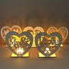 2 PCS Creative Heart Shaped Wooden Decoration Romantic Wooden Sign LED Candle Light(JM01455)
