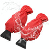 2pcs Winter Warm Car Snow Shoveling Gloves Deicing Snow Scraper(Red)