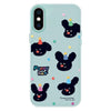 For iPhone X / XS Skin Feeling Jelly TPU Hybrid PC Phone Case(Puppy Hat Light Green)