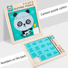 2 PCS Cartoon Animal Double-Sided Klotski Puzzle Children Wooden Toy Early Education Jigsaw Puzzle(Panda)