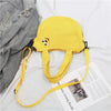 Cartoon Shoulder Tote Bag Fruit Banana Apple Embroidered Canvas Kids Crossbody Messenger Bags(Yellow)