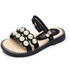 Children Pearl Baby Shoes Girls Shoes Two Wearing A Word Slippers, Size:31(Black)