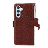 For Samsung Galaxy A36 Ostrich Pattern Genuine Leather RFID Phone Case(Coffee)