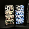 For iPhone 14 Plus Camouflage Eiderdown Airbag Phone Case(Green-A)
