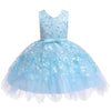 Girls Irregular Embroidered Beaded Bow-knot Tutu Sleeveless Dress Show Dress, Appropriate Height:90cm(Sky Blue)