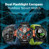 LOKMAT ZEUS6 PRO 1.46-Inch IP68 Waterproof SOS Flashlight Bluetooth Smart Watch(Yellow Green)