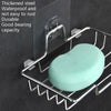 Stainless Steel Wall-Mounted Bathroom Soap Storage Rack, Style: Single Layer Curved With Sticker