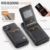 For iPhone 13 AutSpace A12 MagSafe Magnetic RFID Card Bag Phone Case(Black)