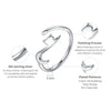 Naughty Cat Sterling Silver Ring Fashion Open Ring(Silver White)