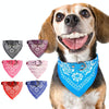Adjustable Blue Dog Bandana Scarf - PU Leather - Medium