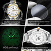 OLEVS 5567 Men Steel Strap Waterproof Quartz Watch(White + Gold)