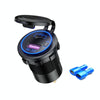 Car Motorcycle Ship Modified USB Charger Waterproof PD + QC3.0 Fast Charge, Model: Blue Light With Terminal