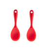 2pcs Non-stick High Temperature Resistant Silicone Cookware, Style: Rice Spoon(Red)