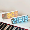8017 LED Screen Voice Control Digital Alarm Clock Desktop Multifunctional Temperature Clock(Yellow)