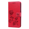 For Xiaomi Redmi 10 Rose Embossed Horizontal Flip PU Leather Case with Holder & Card Slots & Wallet(Red)