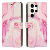For Samsung Galaxy S25 Ultra 5G Painted Marble Pattern Leather Phone Case(Rose Gold)