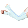 1 Pair Sunscreen Ice Silk Sleeves Outdoor Cycling Driving UV Protection Sleeves, Size: L(Cyan+Blue)