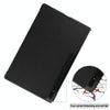 For Samsung Galaxy Tab S8 Ultra Three-folding Holder Custer Texture Leather Tablet Case(Black)