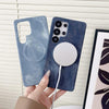 For Samsung Galaxy S25 Ultra 5G Denim MagSafe Magnetic PC + PU Phone Case(Light Blue)