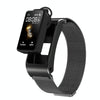 H21 1.14-inch Steel Band Earphone Detachable Smart Watch Support Temperature Measurement / Bluetooth Call / Voice Control(Black)