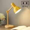 T1062 Dormitory Eye Protection Desk Lamp Bbedroom Bedside Wood Lamp, Power source: US Plug(Yellow)