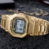 SANDA 390 Fashion Trend Men  Business Watch Outdoor Sports Personality Square Digital Electronic Watch(Gold)