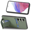 For Samsung Galaxy A36 Carbon Fiber Card Bag Fold Stand Phone Case(Green)