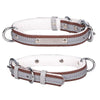 Reflective PU Leather Dog Collar, Brown, M - Soft & Durable