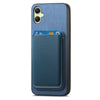 For Samsung Galaxy A06 4G Retro Magsafe Card Bag PU Back Cover Phone Case(Blue)