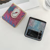 For Samsung Galaxy Z Flip3 5G Shinning Diamond Ring Holder Phone Case(Red Blue)