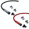 CC57 8 Pin + Type-C/USB-C + Micro USB Magnetic Interface Rotating Fast Charging Data Cable, Cbale Length: 1m(Red)