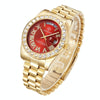 CAGARNY 6866 Fashion Life Waterproof Gold Steel Band Quartz Watch (Red)