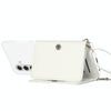 For Samsung Galaxy A13 5G Crossbody Lanyard Wallet Card Bag Phone Case(White)