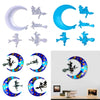 DIY Halloween Crystal Drop Plastic Mold Moon Witch Decoration Key Pendant Silicone Mold(7409-7412 White)