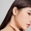 S925 Sterling Silver Silver Triangle Ear Buckle Women Earrings