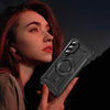 For Samsung Galaxy S23+ 5G Lens Holder MagSafe Phone Case(Black)