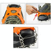 One Pair 19 Teeth Anti-Slip Ice Gripper Hiking Climbing Chain Shoes Covers, Size: M(Orange)