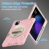 For Xiaomi Pad 7 / 7 Pro Rotatable Holder Silicone Hybrid PC Tablet Case with Shoulder Strap(Cherry Blossom Pink)