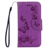 For Galaxy A3 (2017) / A320 Butterflies Embossing Horizontal Flip Leather Case with Holder & Card Slots & Wallet & Lanyard (Purple)