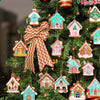 8pcs /Set A PVC Christmas House Pendants Christmas Tree Decorations Scene Arrangement Props