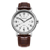 OCHSTIN 6081C Fashion Hollow Men Leather Quartz Watch(Silver+Coffee)