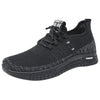 D06 Men Spring Flying Knitting  Shoes Lace Up Sports Casual Shoes, Size: 43(Black)