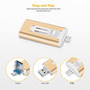 32GB Micro USB + 8 Pin + USB 2.0 3 in 1 Mobile Phone Computer U-Disk(Blue)