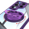 For Samsung Galaxy S25 Ultra 5G 360 Holder MagSafe Acrylic Hybrid TPU Phone Case(Purple)