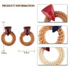 Rattan Wooden Vintage Handmade Dangle Earrings(Red)