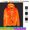 19 Zone 4 Control Black USB Winter Electric Heated Jacket Warm Thermal Jacket, Size: XXXL